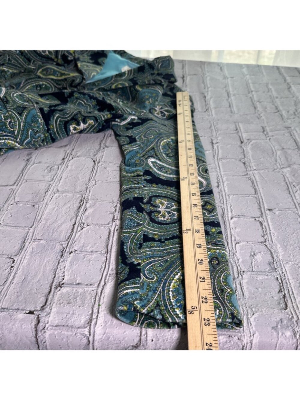 Vintage Talbots Size 10 Petite Paisley Printed Velvet Single Breasted Blazer - Picture 13 of 16